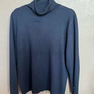 Chico's Dark Blue Turtleneck Sweater